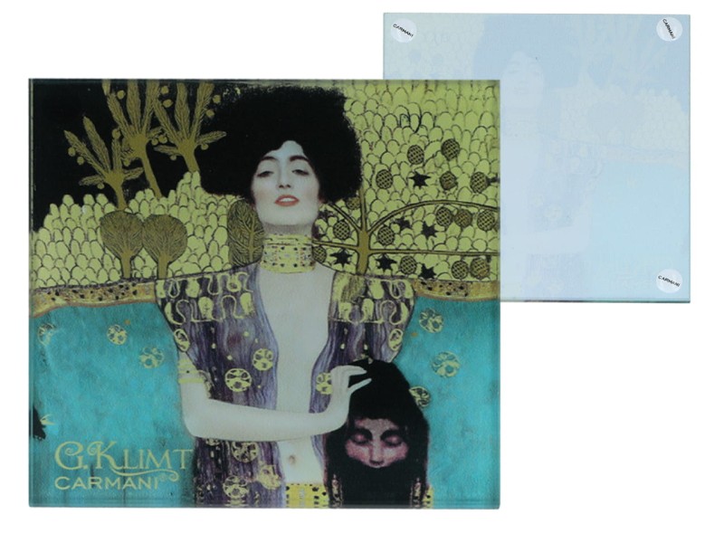 Carmani, szklana podkładka ok. 11,5x11,5cm - GUSTAV KLIMT/Judyta