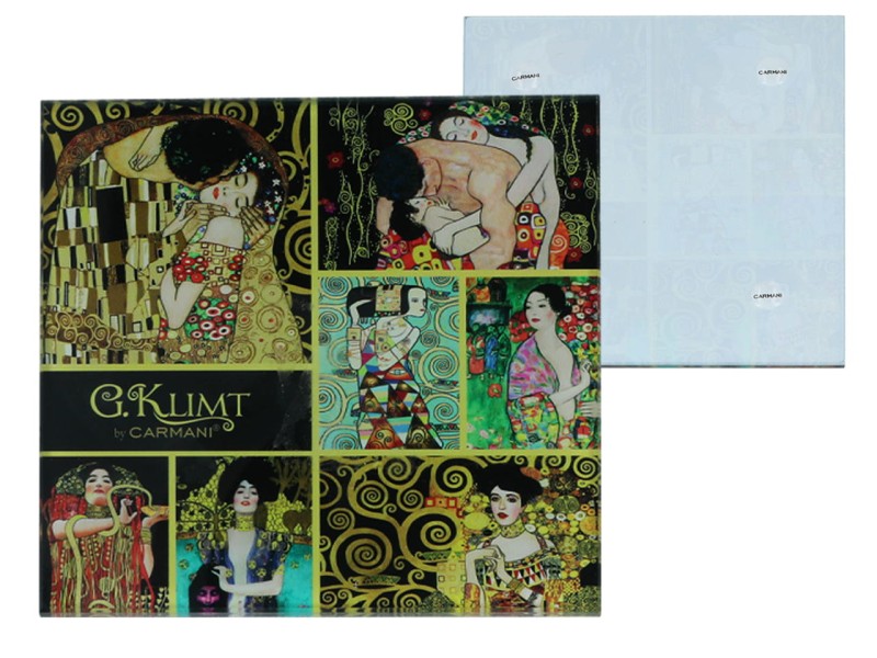 Carmani, szklana podkładka ok. 11,5x11,5cm - GUSTAV KLIMT/kolaż