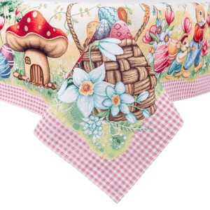 Obrus z tkaniny gobelinowej(tkany maszynowo) MAGIC EASTER-137, 137x137 cm