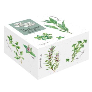 Easy Life/Nuova R2S, porcelanowe filiżanki-espresso + spodki - HERBARIUM, 2szt./kpl