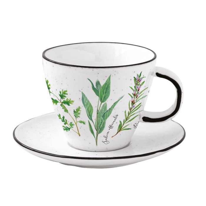 Easy Life/Nuova R2S, porcelanowa filiżanka 250ml + spodek - HERBARIUM