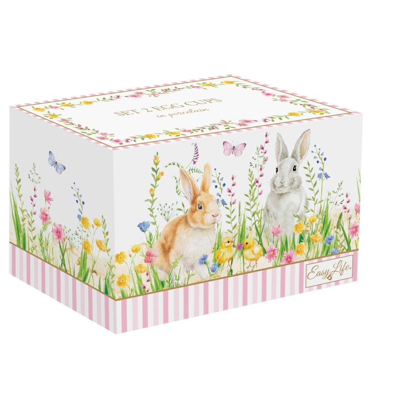 Easy Life/Nuova R2S, porcelanowy komplet do jajek - EASTER/WIELKANOC, kpl/2 szt