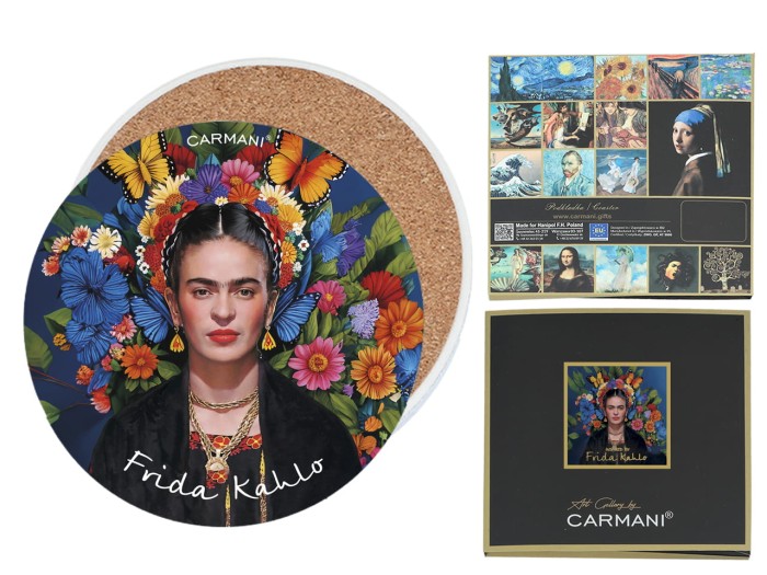 Carmani, podkładka ceramiczna pod kubek/szklankę Inspirowana malarstwem FRIDY KAHLO
