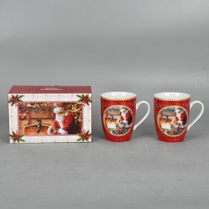 Magnoble, 2x porcelanowy kubek 360ml - MIKOŁAJ