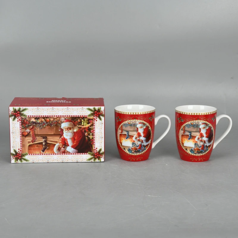 Magnoble, 2x porcelanowy kubek 360ml - MIKOŁAJ