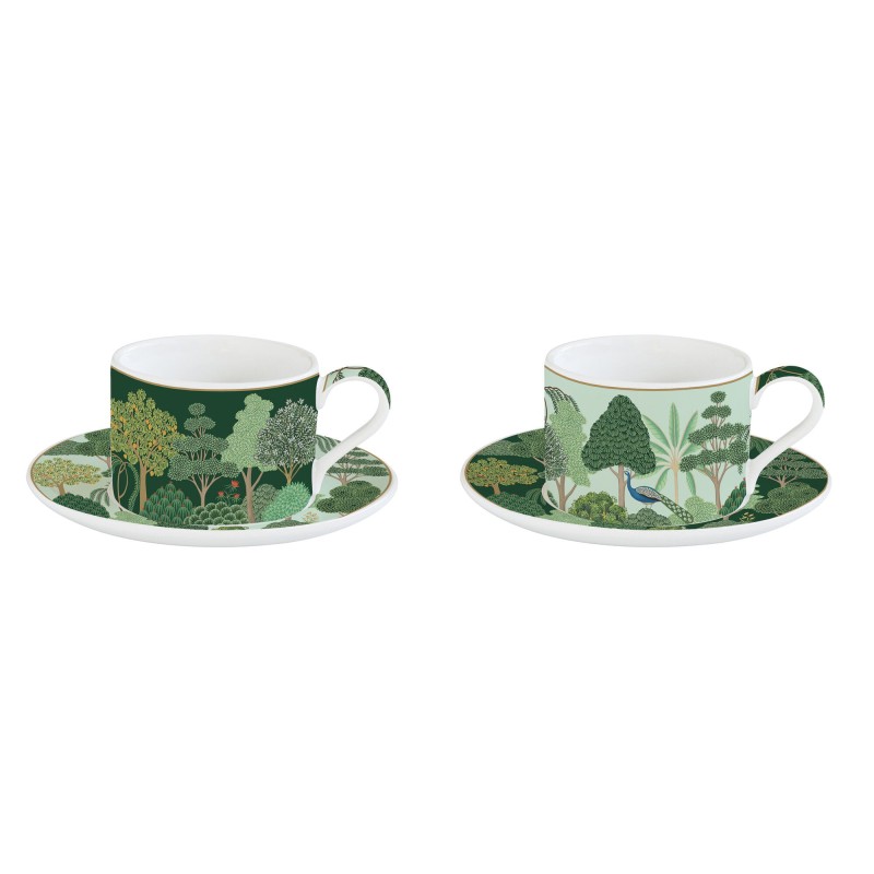 Easy Life/Nuova R2S, zestaw - 2 filiżanki 240ml ze spodeczkami - WOODLAND