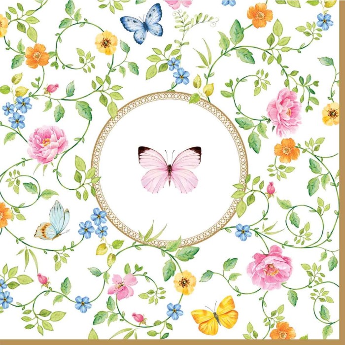 Easy Life/Nuova R2S, papierowe serwetki 33x33cm - DANCING BUTTERFLIES (20szt./opak.)