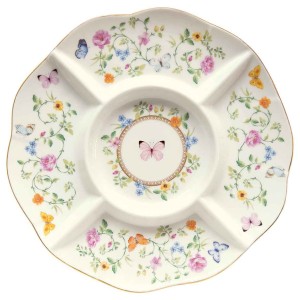 Easy Life/Nuova R2S, porcelanowy talerz 5-dzielny 25,5cm - DANCING BUTTERFLIES