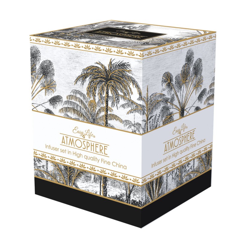 Easy Life/Nuova R2S, porcelanowy kubek 350ml z zaparzaczem-sitkiem i przykrywką