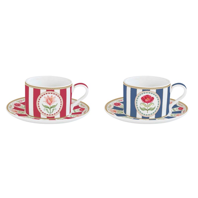 Easy Life/Nuova R2S, porcelanowy zestaw: 2x filiżanka 240ml + spodeczek