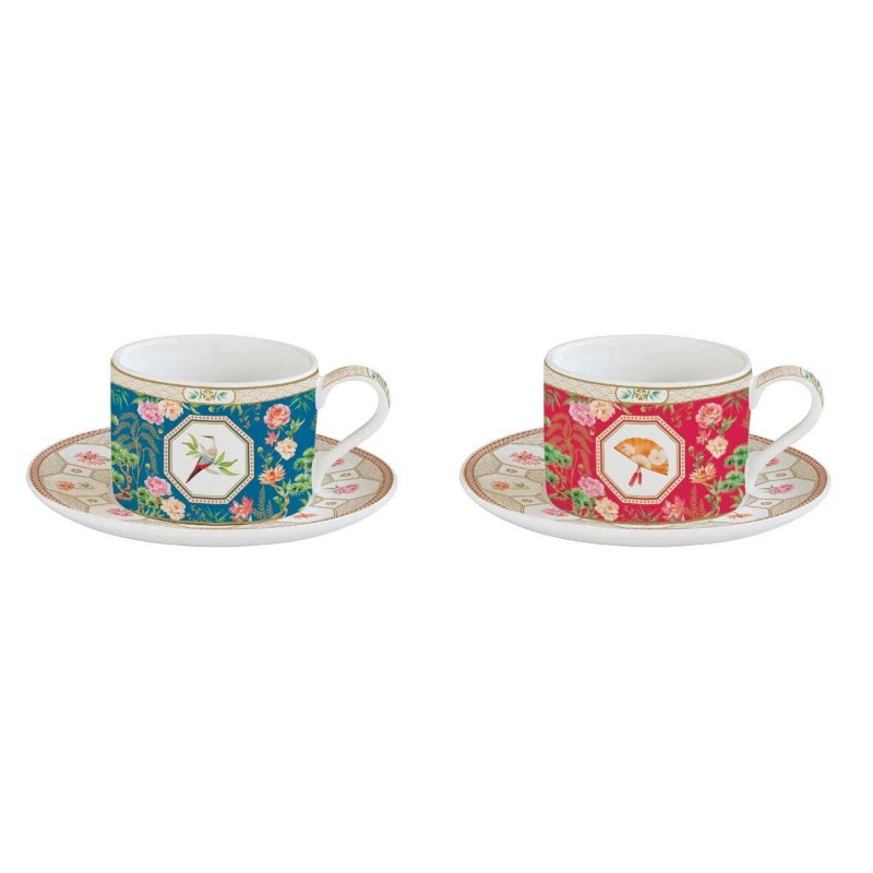 Easy Life/Nuova R2S, porcelanowy zestaw: 2x filiżanka 240ml + spodeczek