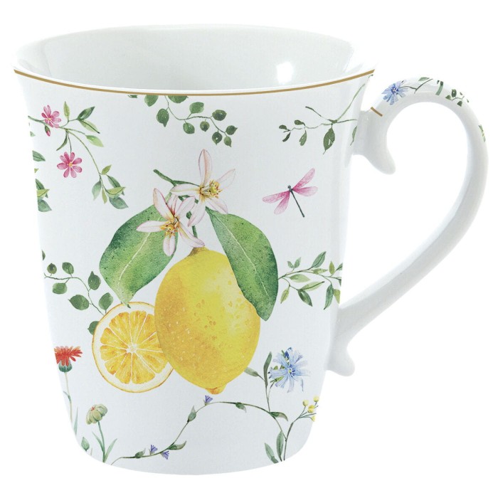Easy Life/Nuova R2S, porcelanowy kubek 275ml - FLEURS ET CITRONS, cytryny