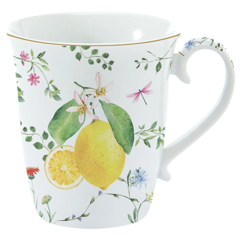 Easy Life/Nuova R2S, porcelanowy kubek 275ml - FLEURS ET CITRONS, cytryny