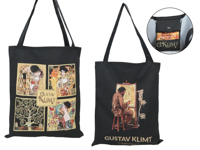 Carmani, torba na ramię, na zakupy do 5kg - GUSTAV KLIMT, kolaż