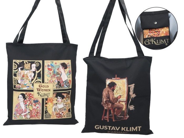 Carmani, torba na ramię, na zakupy do 5kg - GUSTAV KLIMT, kolaż