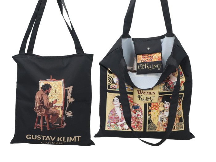Carmani, torba na ramię, na zakupy do 5kg - GUSTAV KLIMT, kolaż