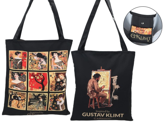 Carmani, torba na ramię, na zakupy do 5kg - GUSTAV KLIMT, kolaż