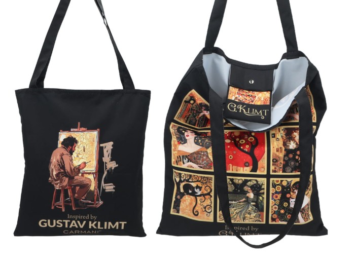 Carmani, torba na ramię, na zakupy do 5kg - GUSTAV KLIMT, kolaż