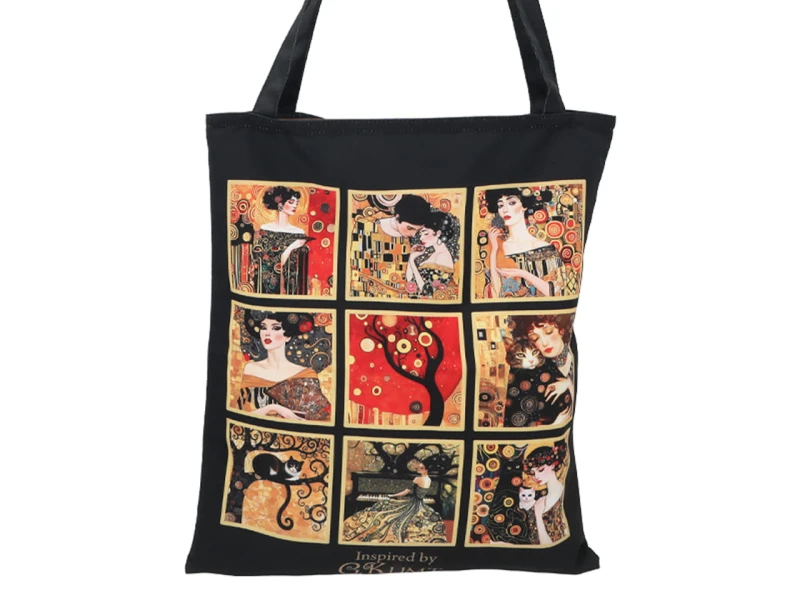 Carmani, torba na ramię, na zakupy do 5kg - GUSTAV KLIMT, kolaż