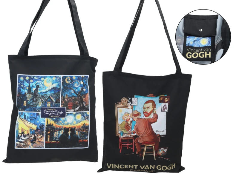 Carmani, torba na ramię, na zakupy do 5kg - VAN GOGH, kolaż
