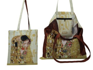 Carmani, torba na ramię, na zakupy do 5kg - GUSTAV KLIMT/Pocałunek, kiss