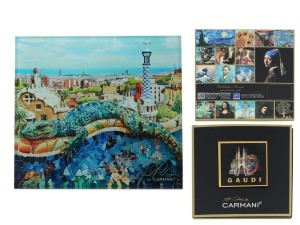 Carmani, szklana podkładka pod kubek - inspirowana malarstwem  A. GAUDI