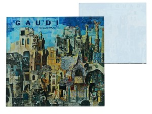 Carmani, szklana podkładka pod kubek - inspirowana malarstwem  A. GAUDI