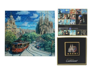 Carmani, szklana podkładka pod kubek - inspirowana malarstwem  A. GAUDI