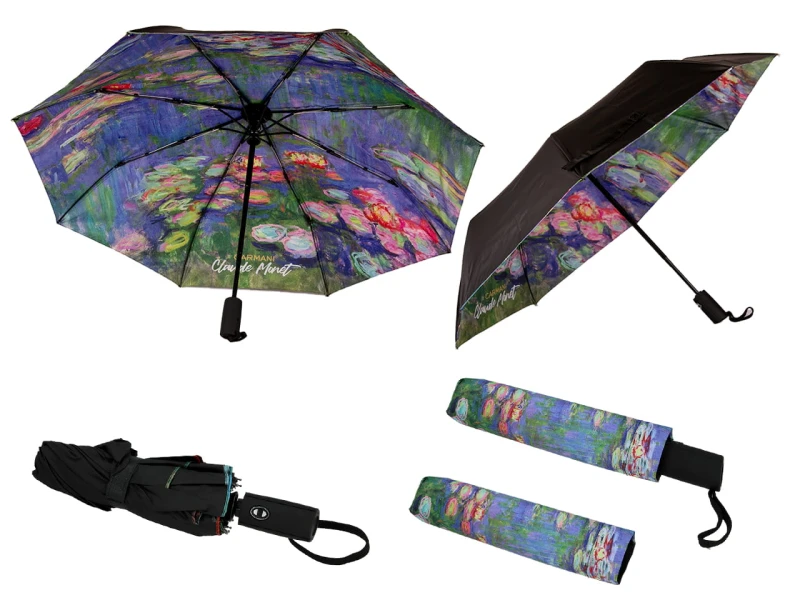 Carmani, parasol automat, składany -C. MONET/Lilie wodne (pod spodem)