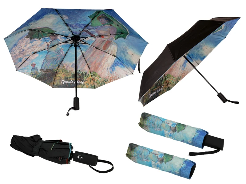 Carmani, parasol automat, składany -C. MONET/Kobieta z Parasolem (dekoracja pod spodem) (CARMANI)