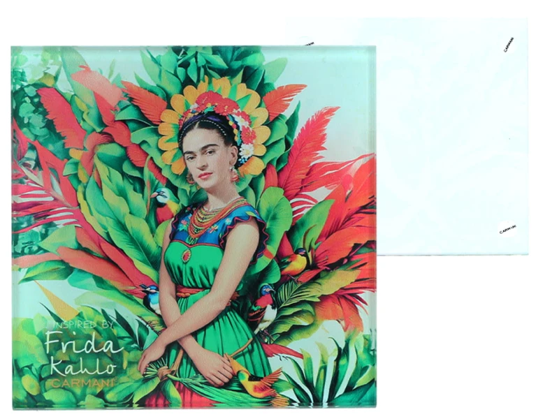 Carmani, szklana podkładka ok. 11,5x11,5cm inspirowana malarstwem FRIDY KAHLO