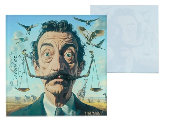 Carmani, szklana podkładka ok. 11,5x11,5cm inspirowana malarstwem SALVADORA DALI