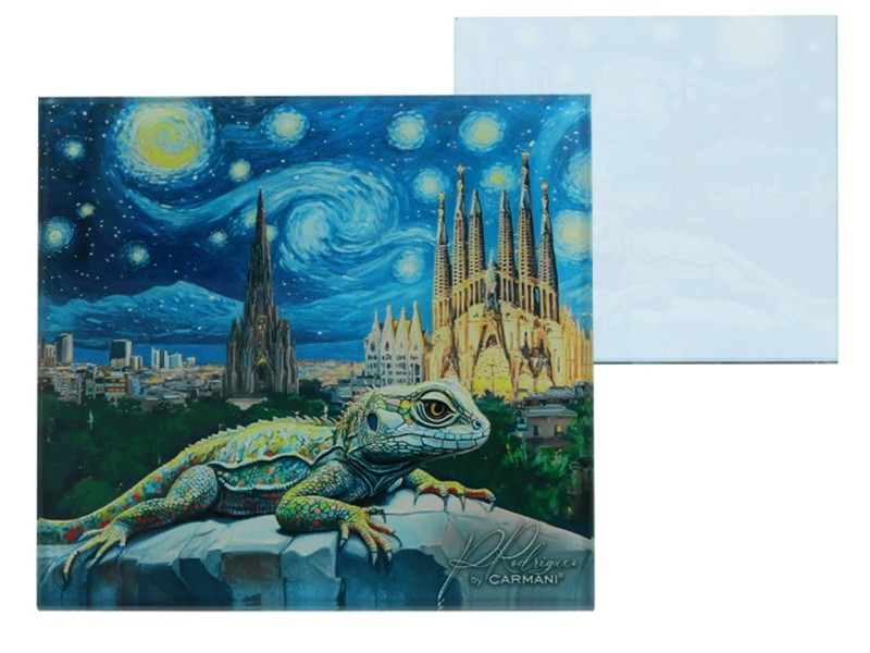 Carmani, szklana podkładka ok. 11,5x11,5cm inspirowana malarstwem A .GAUDI