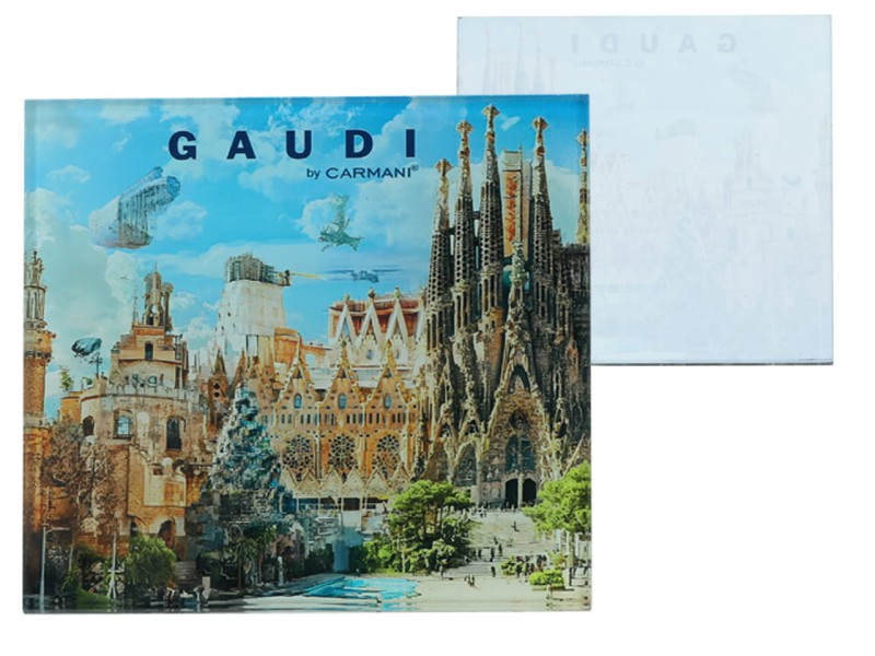 Carmani, szklana podkładka ok. 11,5x11,5cm inspirowana malarstwem A .GAUDI