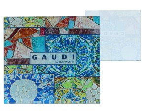 Carmani, szklana podkładka ok. 11,5x11,5cm inspirowana malarstwem A .GAUDI