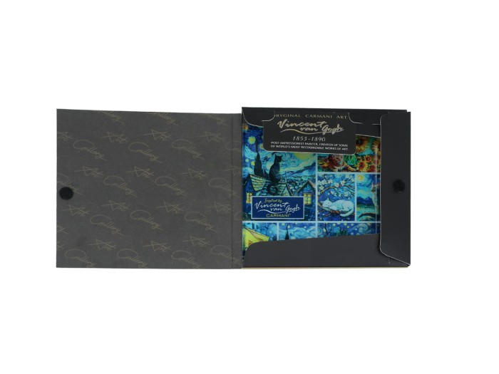 Carmani, szklana podkładka ok. 11,5x11,5cm  - VAN GOGH/kolaż