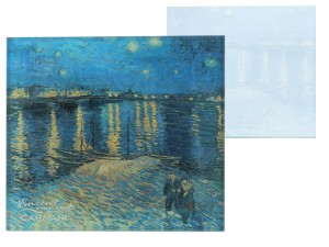Carmani, szklana podkładka ok. 11,5x11,5cm  - VAN GOGH/Gwiaździsta Noc nad Rodanem