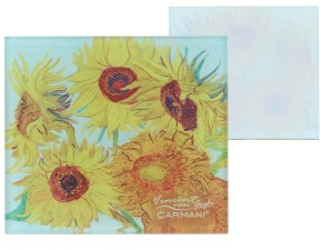 Carmani, szklana podkładka ok. 11,5x11,5cm  - VAN GOGH/Słoneczniki