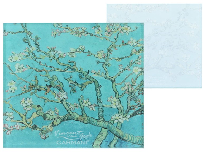 Carmani, szklana podkładka ok. 11,5x11,5cm  - VAN GOGH/Kwitnący Migdałowiec