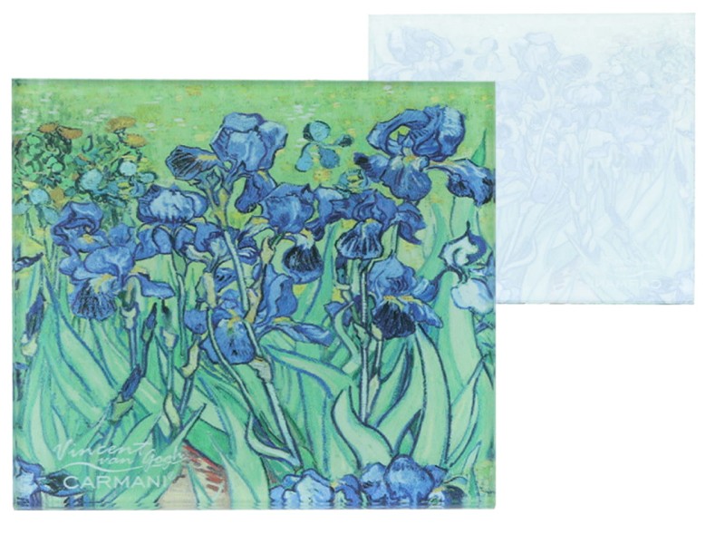 Carmani, szklana podkładka ok. 11,5x11,5cm  - VAN GOGH/Irysy