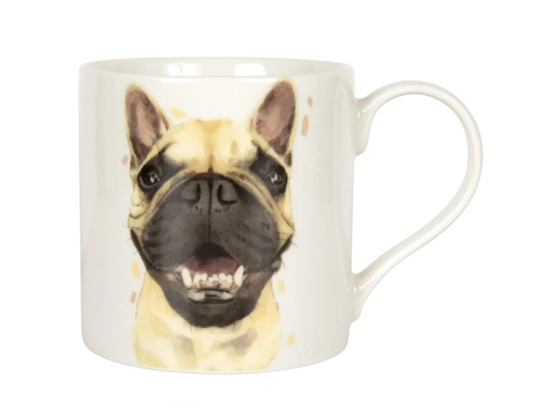 Lesser & Pavey, porcelanowy kubek 320ml - pies Frenchie