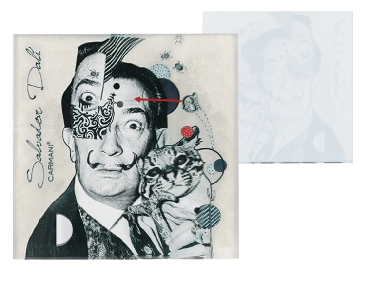 Carmani, szklana podkładka pod kubek inspirowana malarstwem S. DALI
