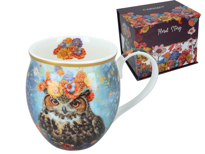 Carmani, porcelanowy kubek-nocniczek 430ml - SOWA/SÓWKA