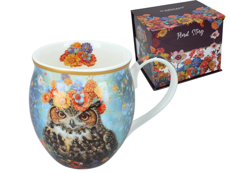 Carmani, porcelanowy kubek-nocniczek 430ml - SOWA/SÓWKA
