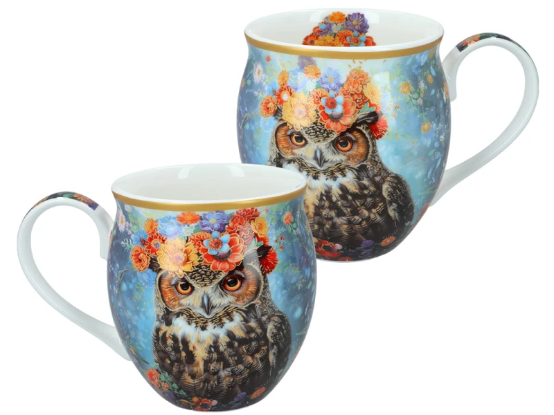 Carmani, porcelanowy kubek-nocniczek 430ml - SOWA/SÓWKA