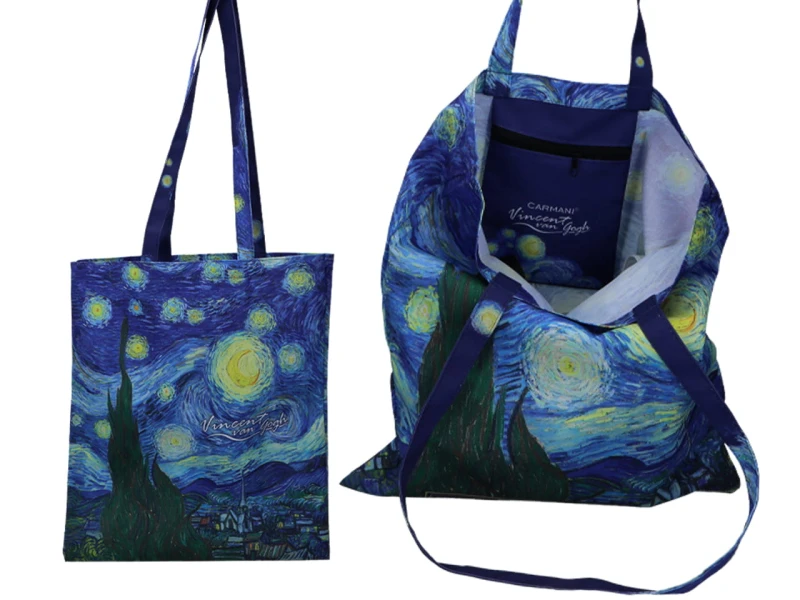 Carmani, tekstylna torba na ramię  - VAN GOGH/Gwiaździsta Noc