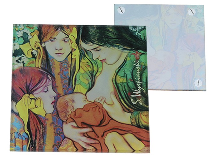 Carmani, szklana podkładka 11,5x11,5cm - S. WYSPAIŃSKI/Macierzyństwo