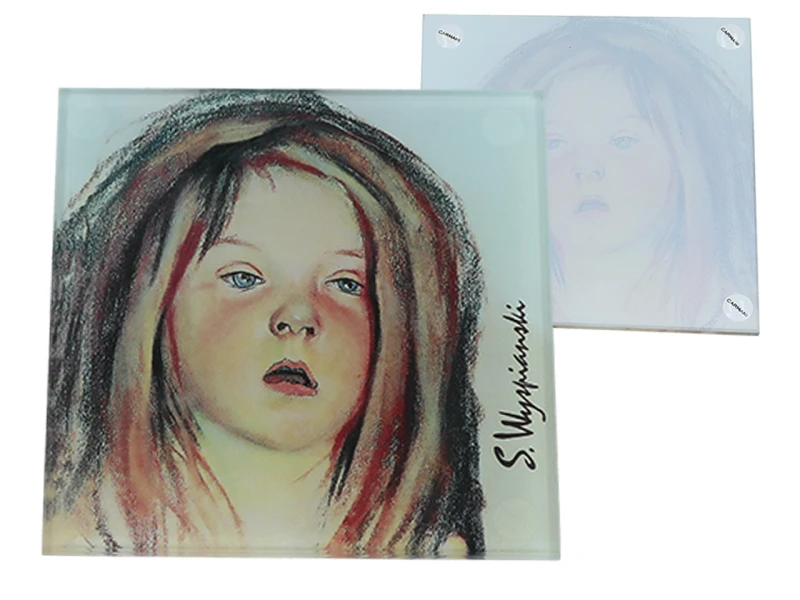 Carmani, szklana podkładka 11,5x11,5cm - S. WYSPAIŃSKI/Główka Helenki