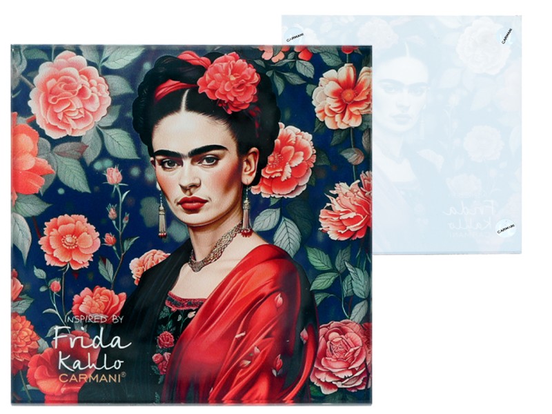 Carmani, szklana podkładka 11,5x11,5cm inspirowana malarstwem  FRIDA KAHLO