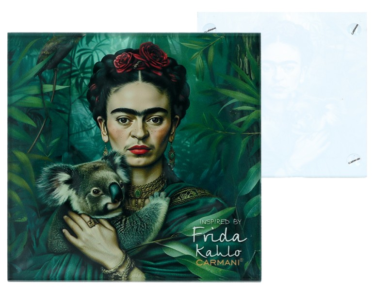 Carmani, szklana podkładka 11,5x11,5cm inspirowana malarstwem  FRIDA KAHLO